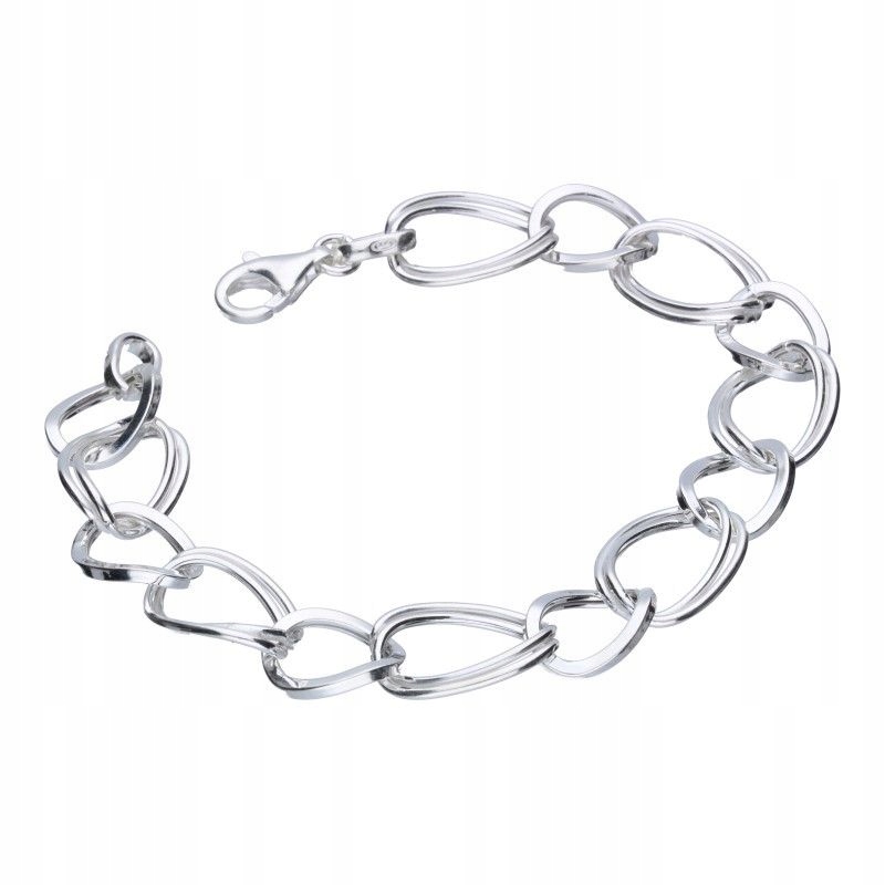 Stříbrný náramek 925 velké články 7.03 g jako dárek 18.5 cm elegantní vzor