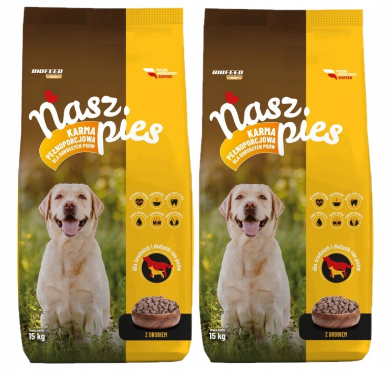 Biofeed Nasz Pies Sucha Karma Dla Psa Z Drobiem 15Kg