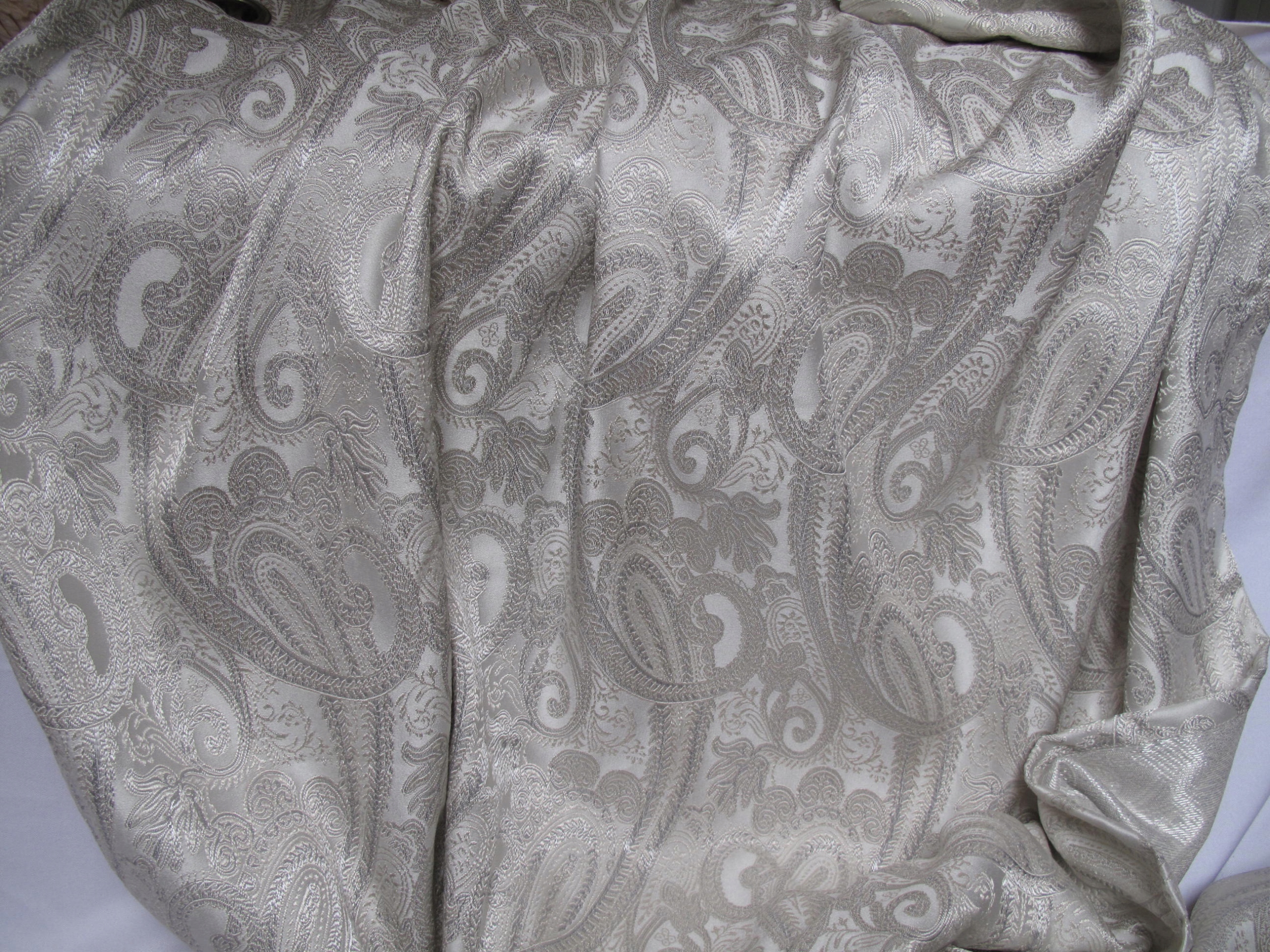 PAŁACOWA SREBRNA GOBELINOWA ZASŁONA