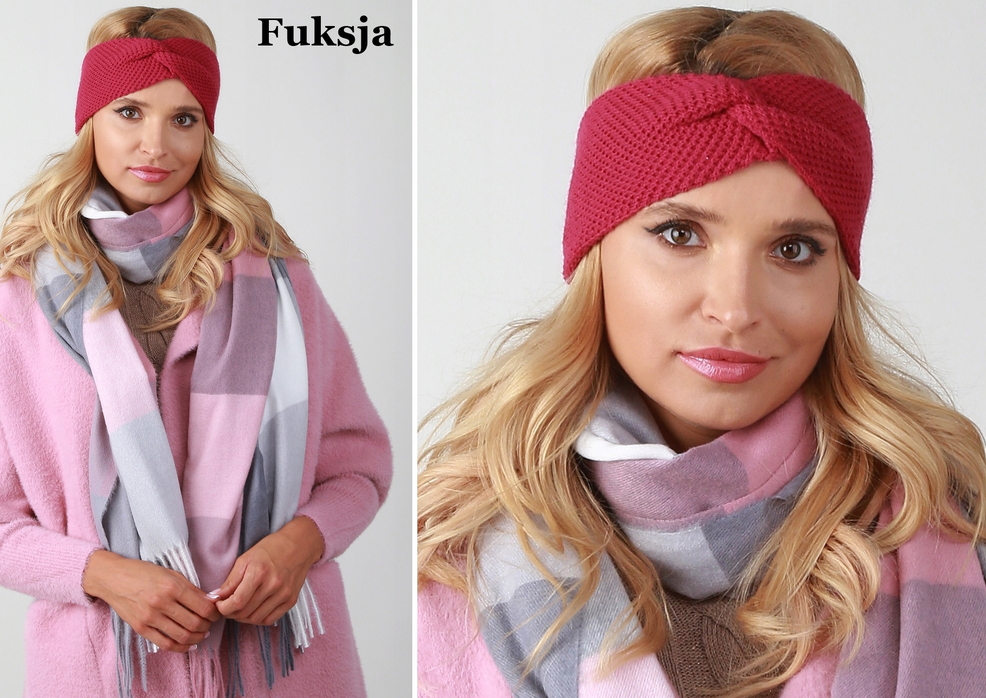 BOHO OPASKA DAMSKA NA GŁOWĘ USZY ZIMĘ - KOLORY O3 Materiał dominujący akryl