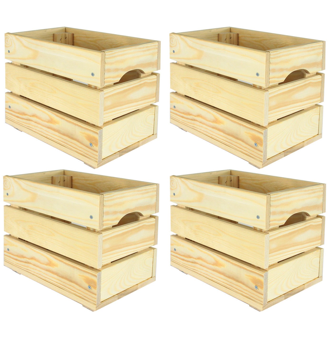 Dřevěné krabice, sada boxů na zeleninu, dřevěná krabička, 4 ks, 30x20