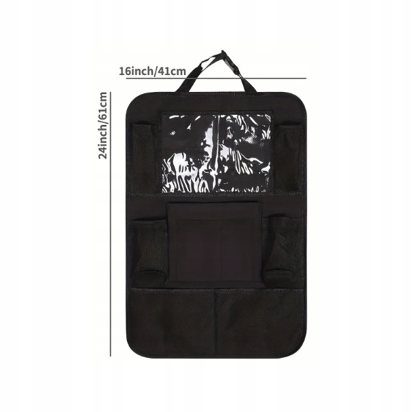 Organizer na oparcie fotela kierowcy, pasażera, czarny, 1 szt.