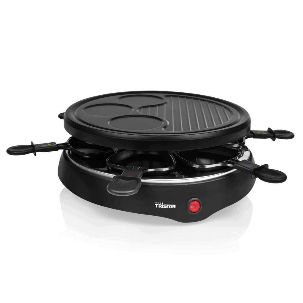 Raclette Gril 800 V 6 Osobách 6 Pánví Deska 29 CM Černá