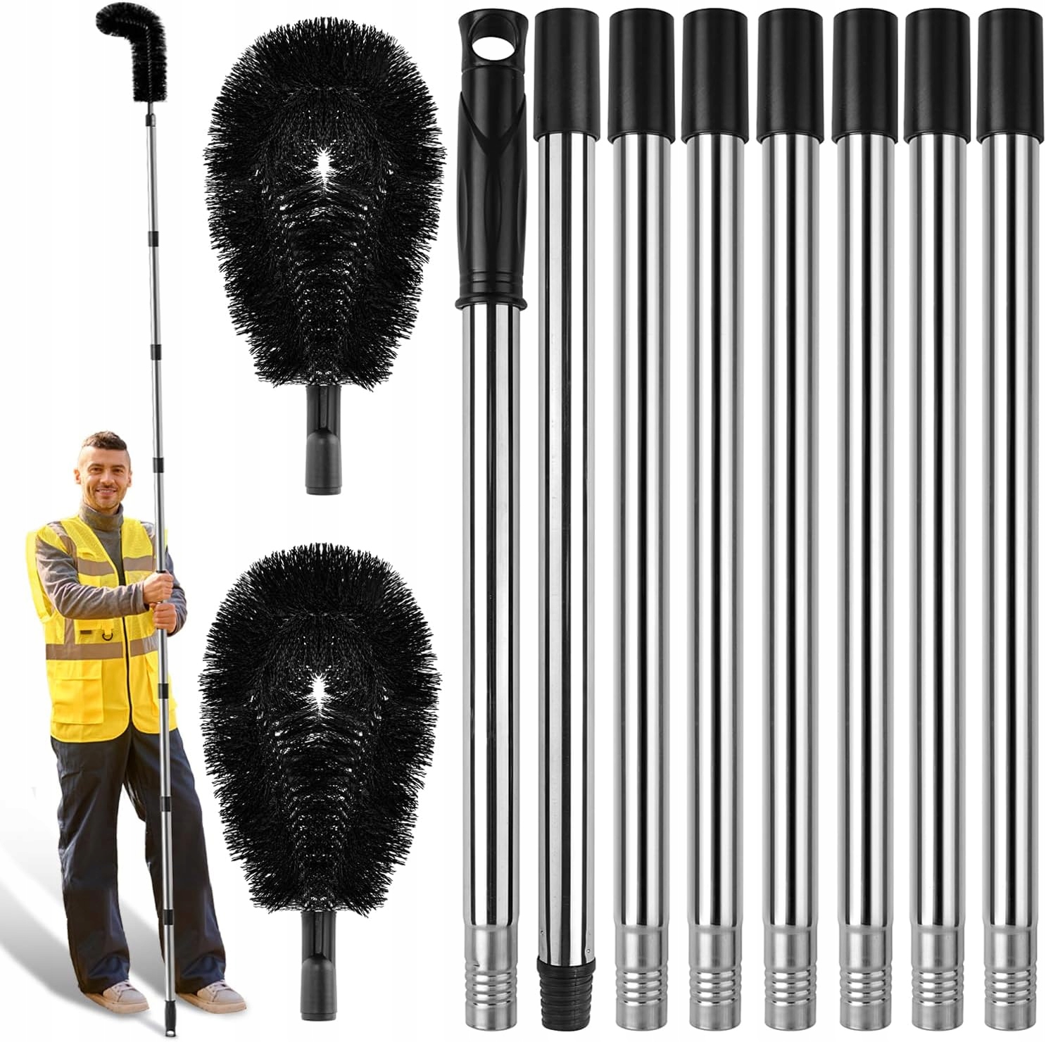 Sada Na Čištění Žlabů, Teleskopický Kartáč 310 CM Ocel