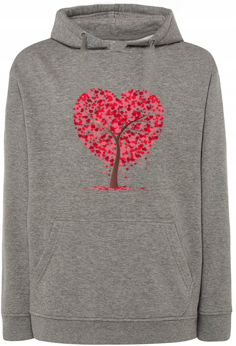 Valentýnská Mikina s potiskem Srdce Strom r.XS