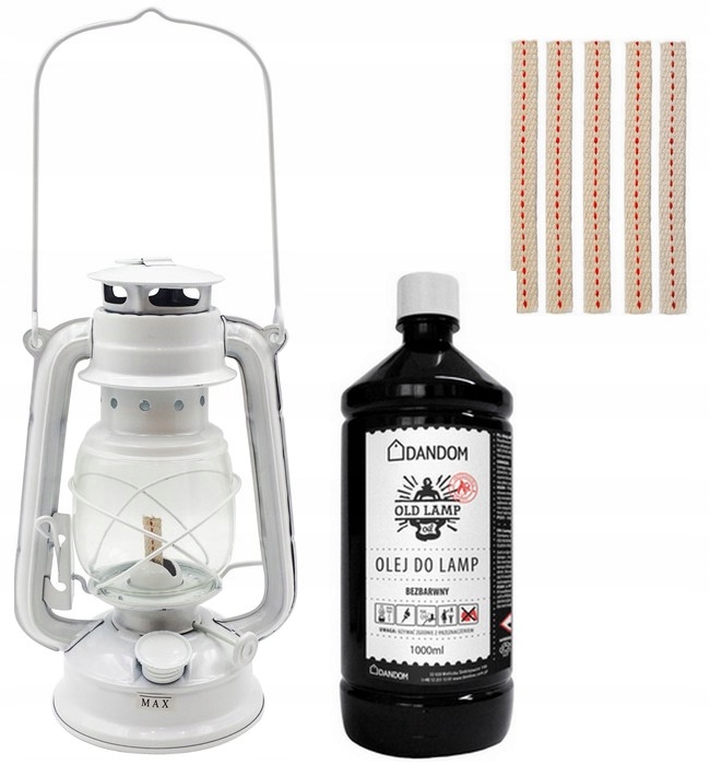 LAMPA NAFTOWA Z KNOTEM +OLEJ 1L+ZAPASOWY KNOT 5szt