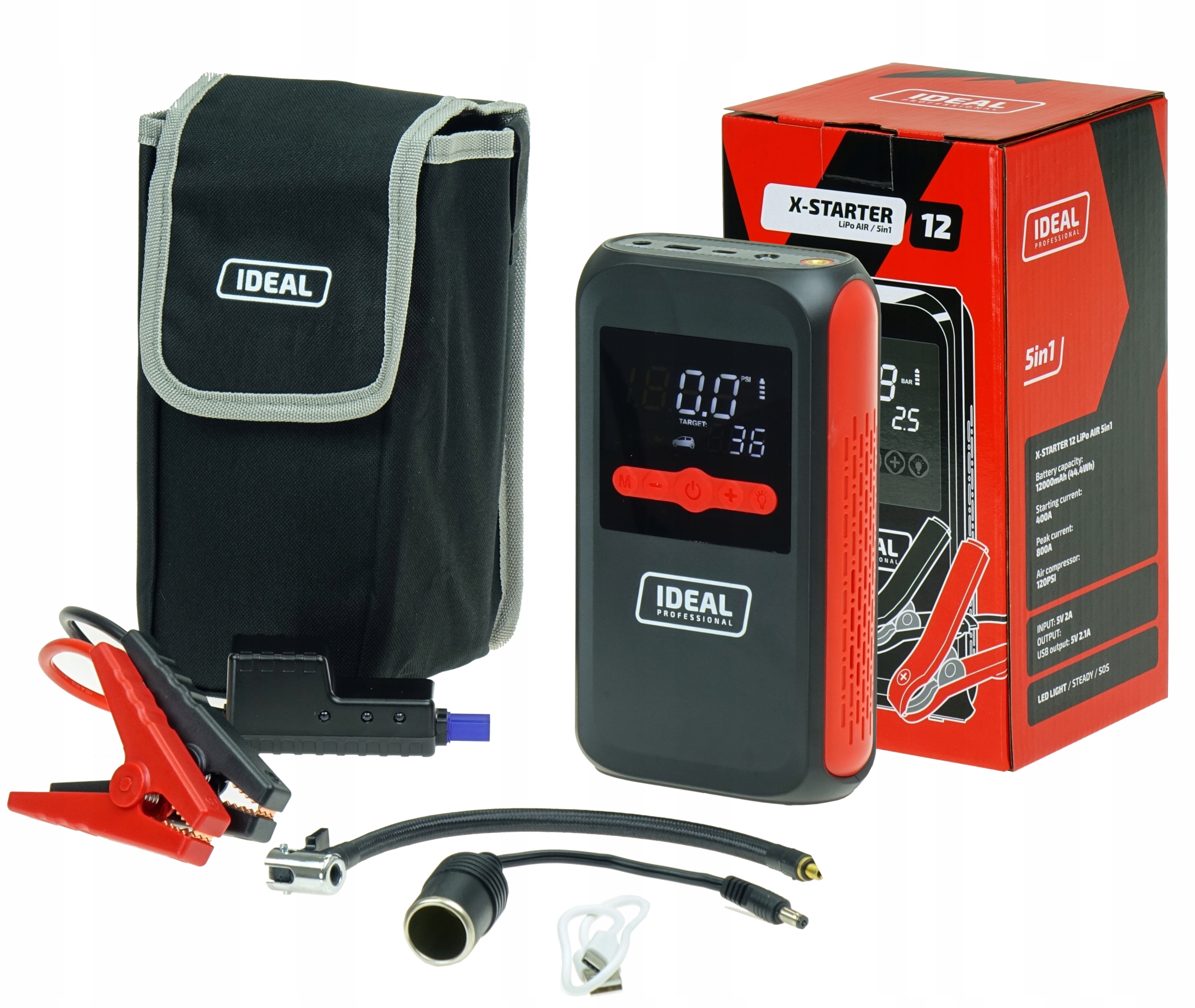 Štartovacie Zariadenie Ideal X-starter 12 LiPo Air 5in1 800A Jump Starter