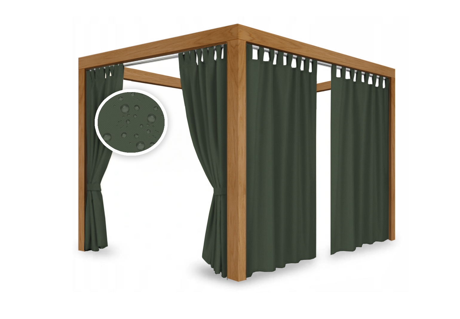 ZASŁONY OGRODOWE WODOODPORNE ZASŁONY NA SZELKACH Z RZEPEM NA TARAS 155x200 EAN (GTIN) 5905351341053