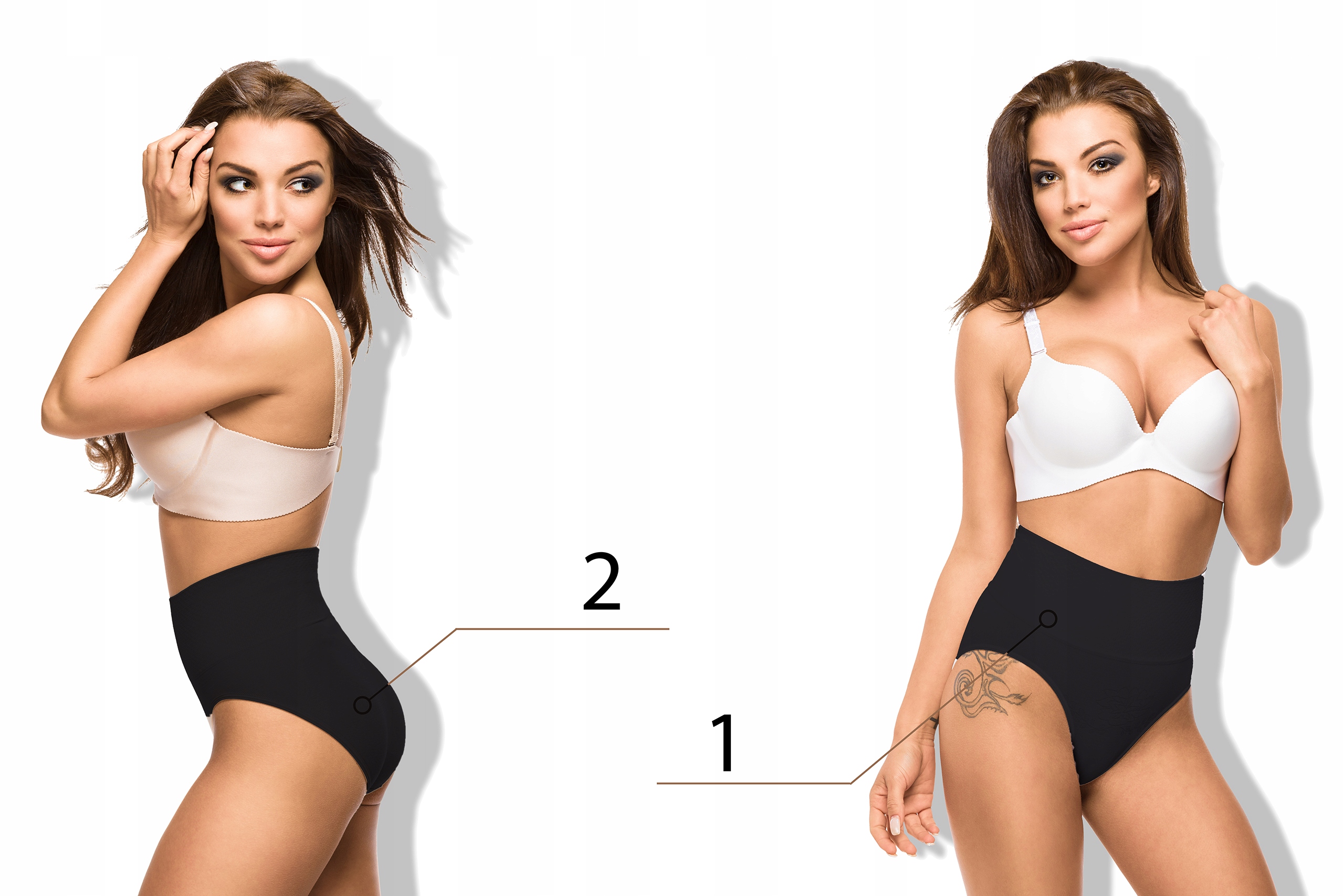 Stringi Majtki Damskie Wyszczuplające KORYGUJĄCE modelujące WYSOKIM STANEM Kolekcja Bielizna Wyszczuplająca Brzuch