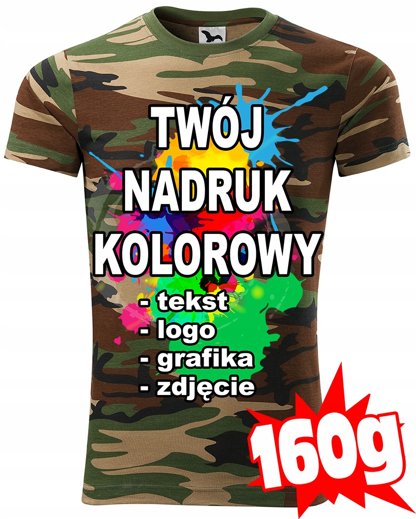 

Koszulka Z Własnym Nadrukiem męska XL moro 33