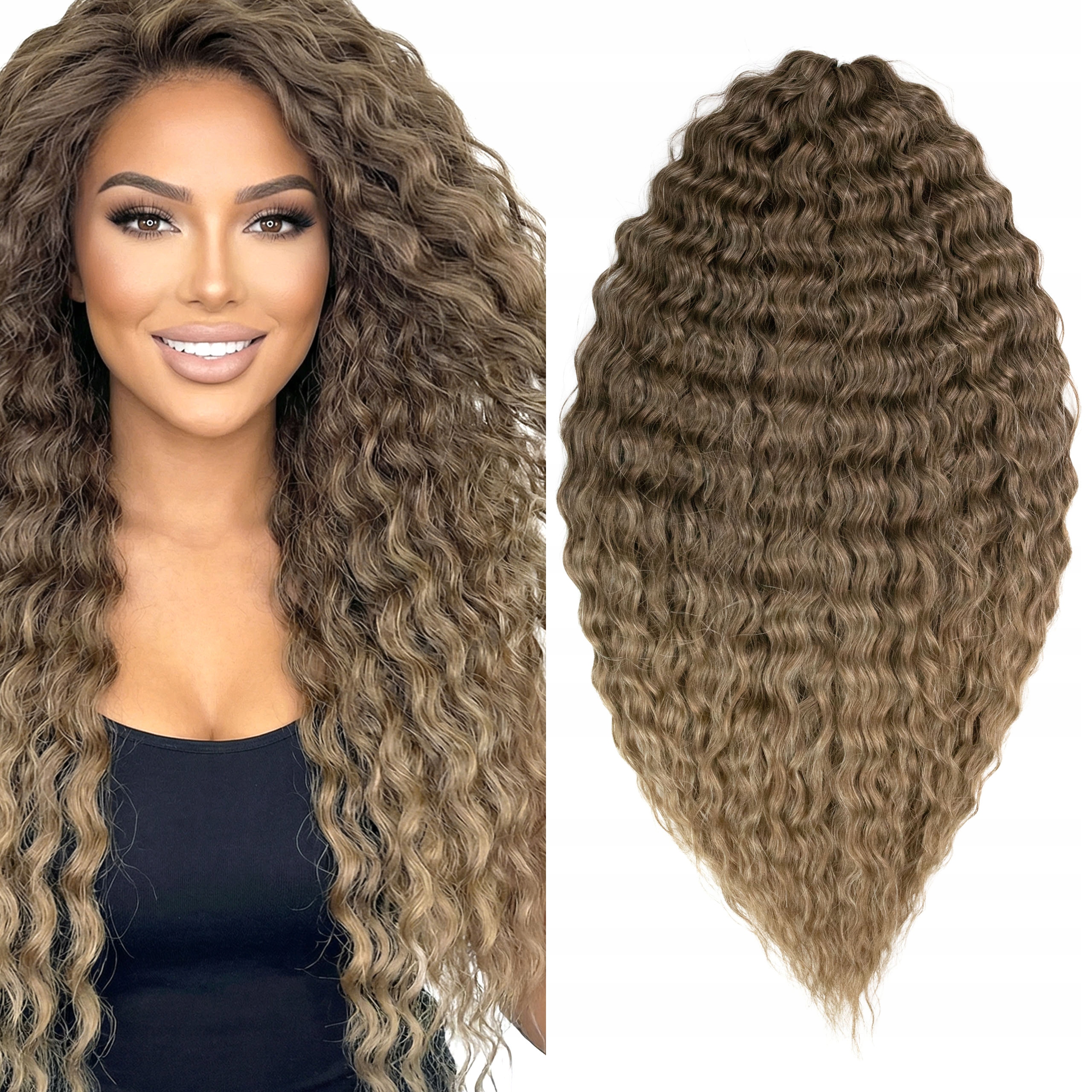 Syntetické umělé vlasy Afroloki Ariel Premium 22" 55 cm 300 g hnědé ombre
