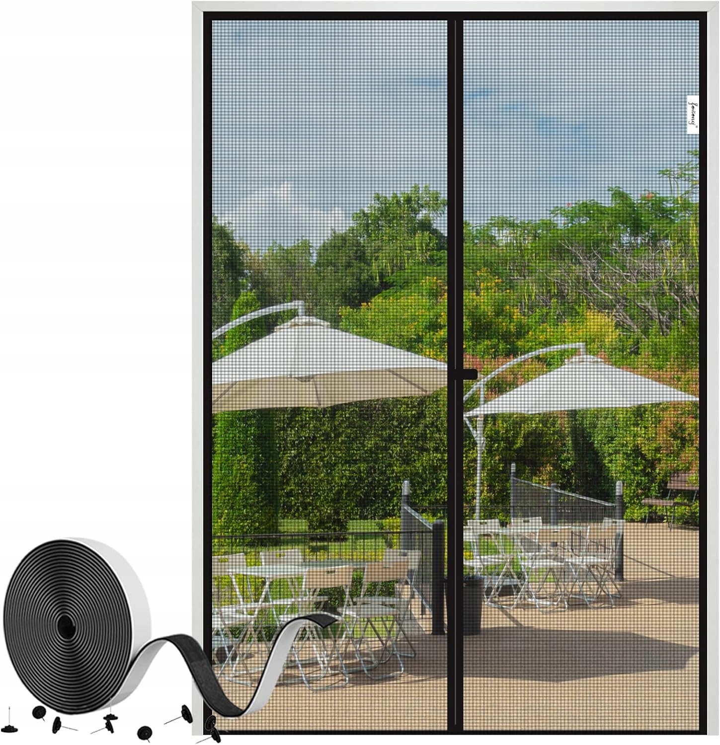 MOSKITIERA MAGNETYCZNA NA DRZWI 235 x 250 cm KURTYNA PRZECIW OWADOM Kolor czarny