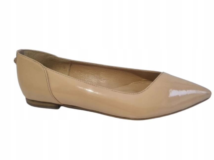 Pudrové kožené pohodlné baleríny, elegantní dámské boty R.Polański 35,5