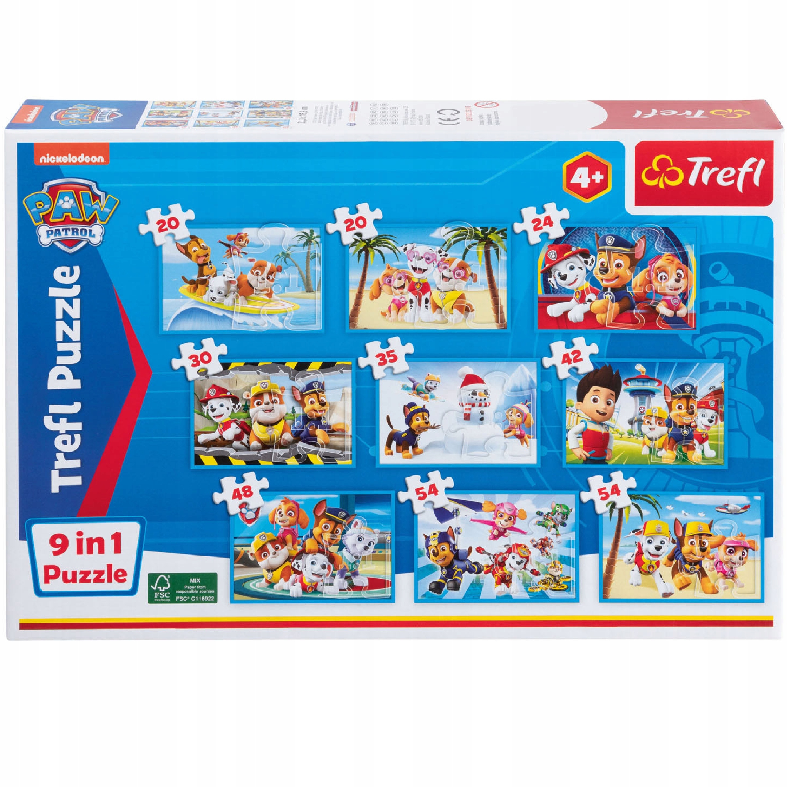 

Puzzle Trefl Psi Patrol zestaw 9 w 1