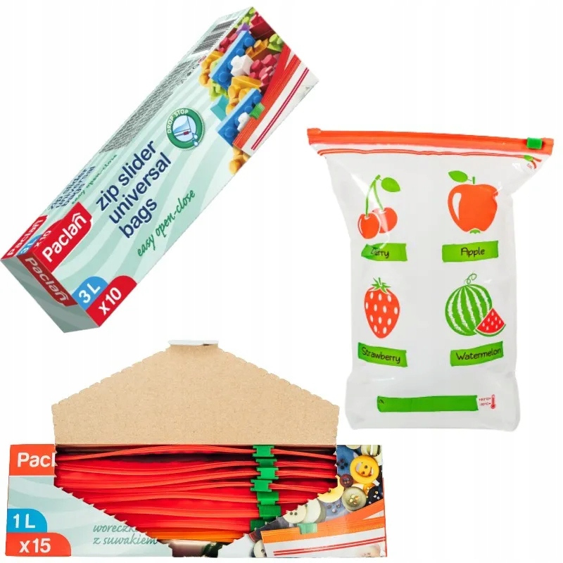 

Woreczki torebki z suwakiem na żywność 3l 10sztuk