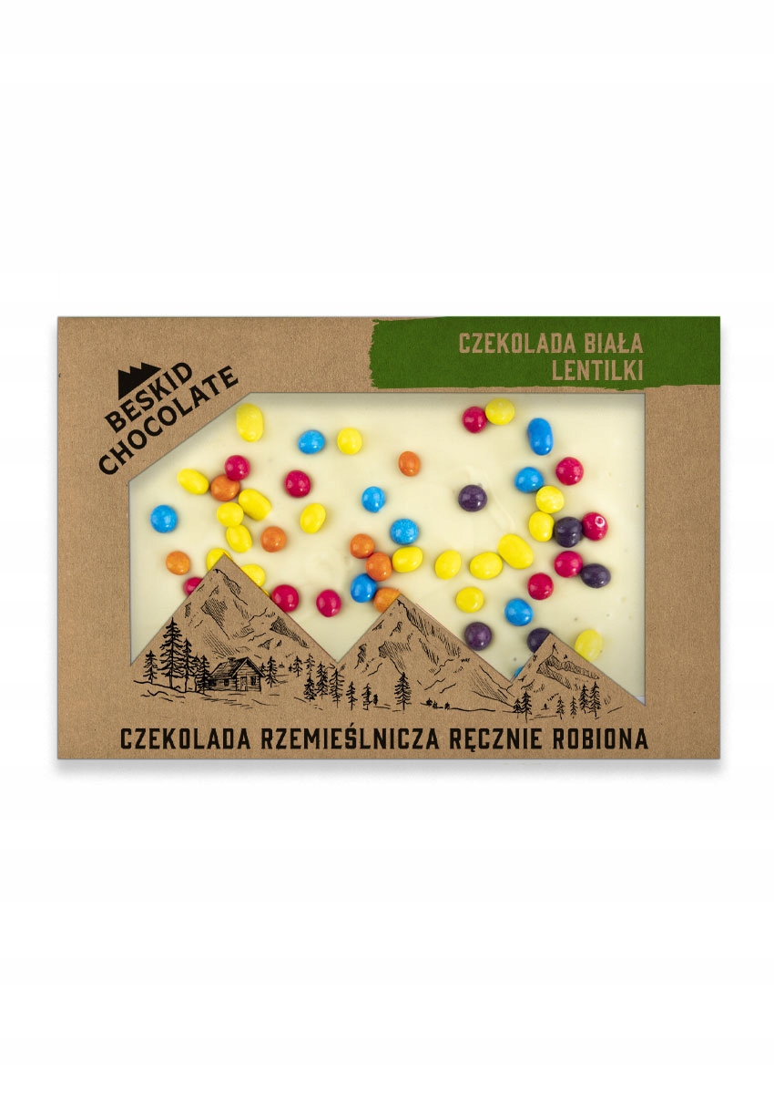 Levně 2x Čokoláda Bílá S Lentilkami 70 g. Beskid Chocolate
