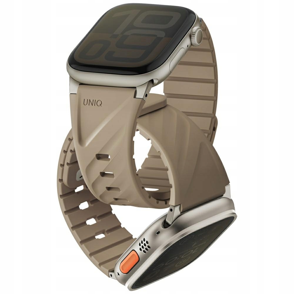 Fluo Uniq pásek pro Apple Watch 49/46/45/44/42/41/40mm Magnetický béžový