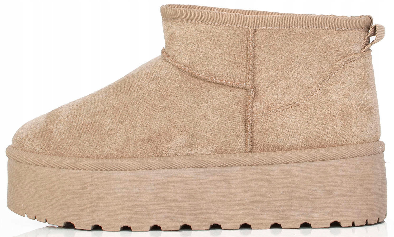 7875 BEŻOWE OCIEPLANE BOTKI NA GRUBEJ PODESZWIE ŚNIEGOWCE NA PLATFORMIE 41 Marka inna