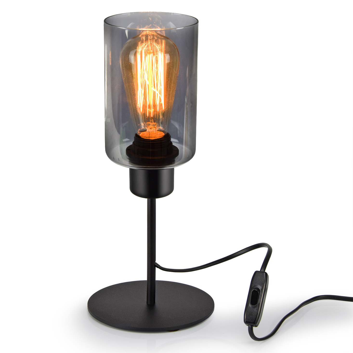 

Szklana Lampka Nocna Stołowa Dekoracyjna Tuba Led