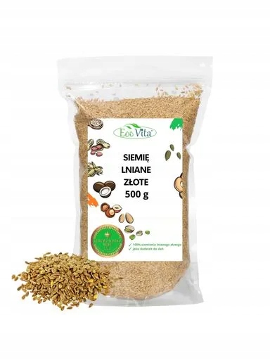 6x Lněné Semínko Zlaté 500g Přírodní Čerstvá Sbírka Zdroj vlákniny a bílkovin