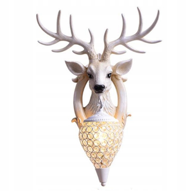 Moderná nástenná lampa Kinket Jeleň loft Biela