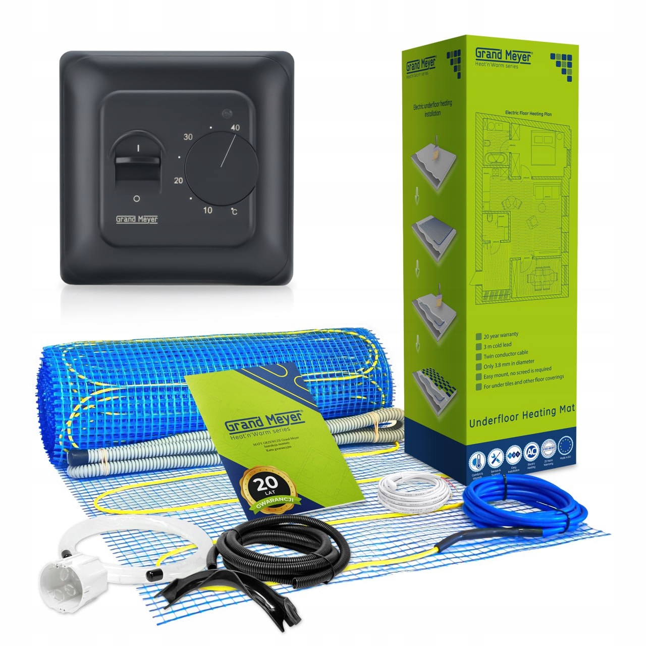 Mata Grzewcza 170W/m² 2m² pod płytki z termostatem MST-10