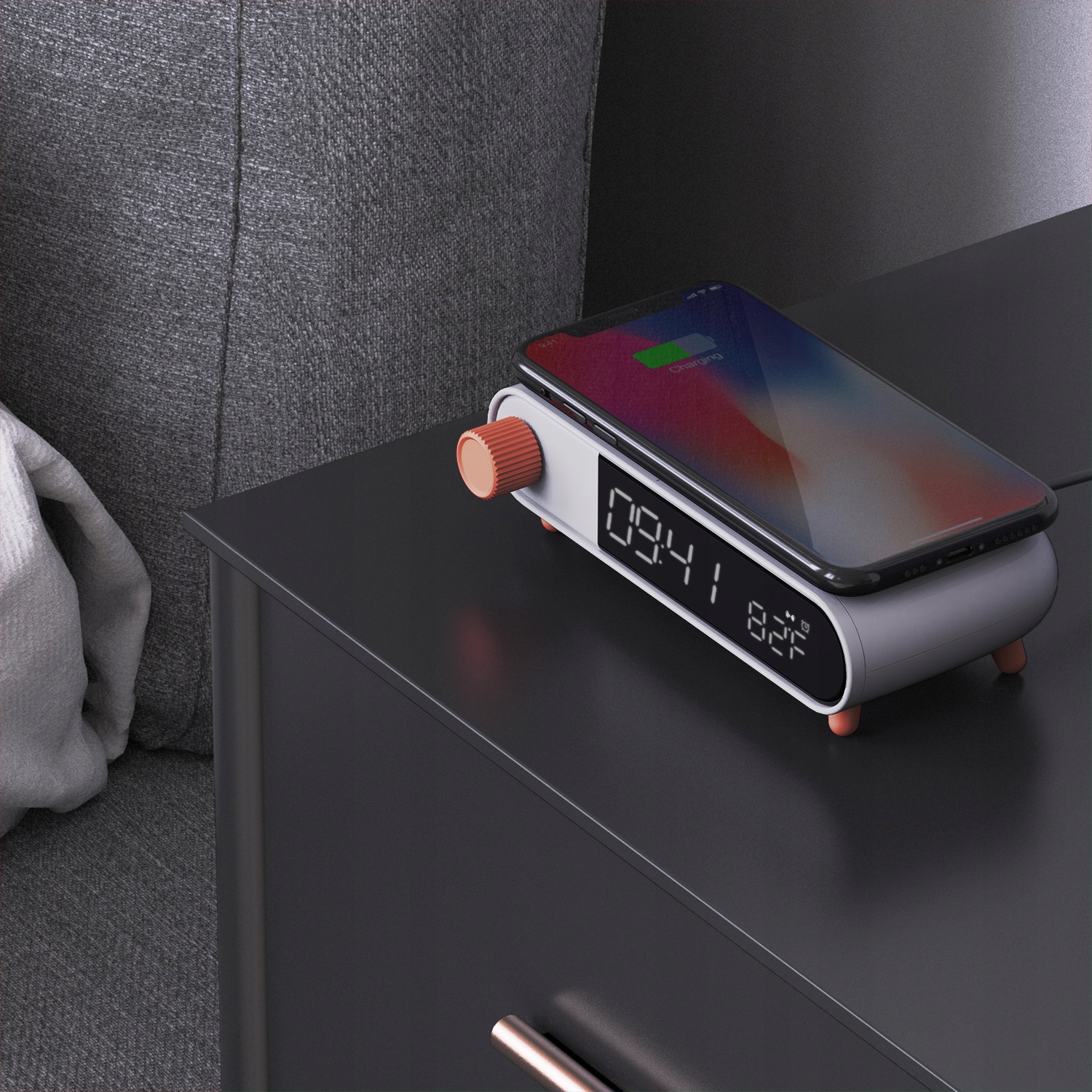 Zegar Budzik Szybka Ładowarka bezprzewodowa 10W QI EAN (GTIN) 5902659174963