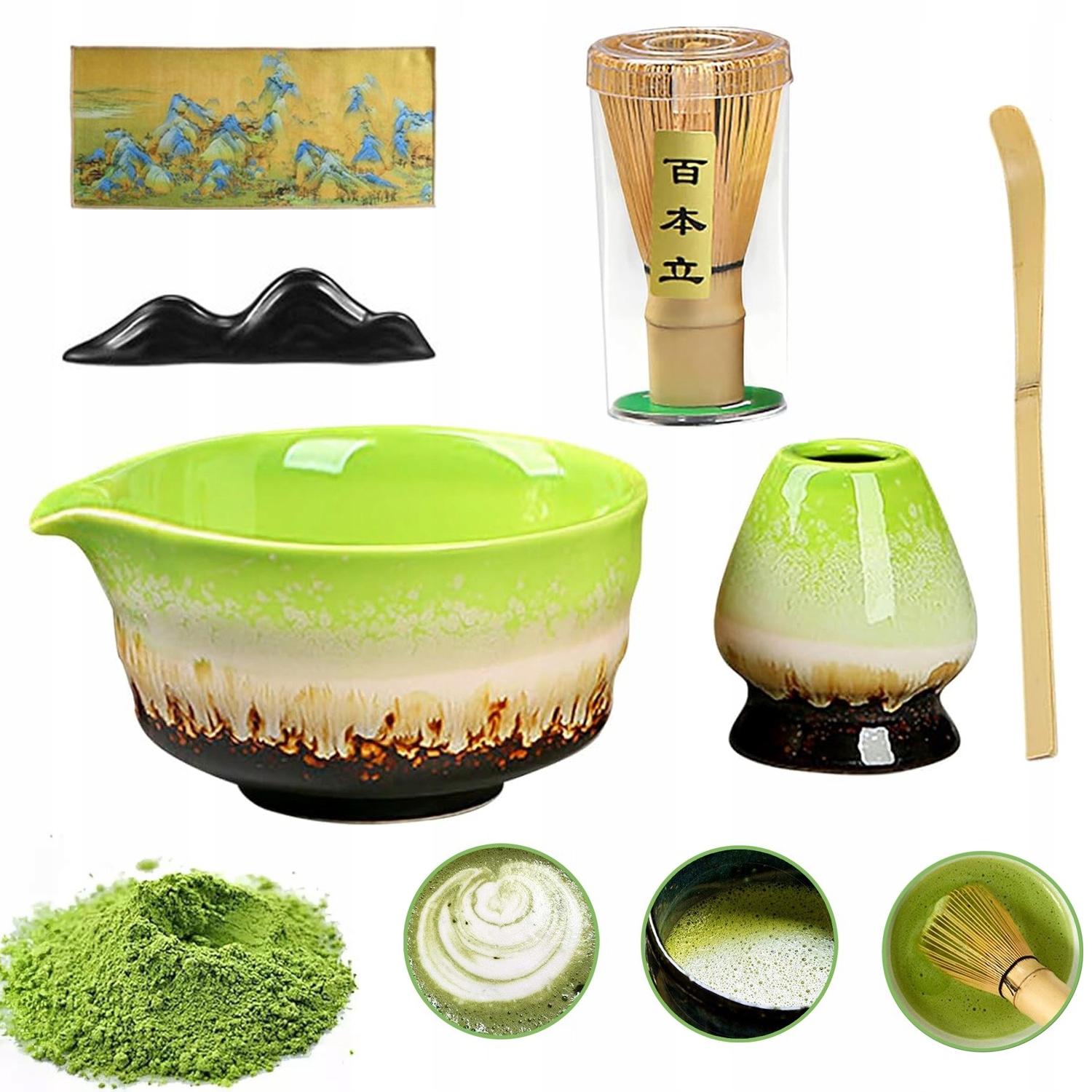 Sada Na Japonský Čaj Matcha, Šlehací Metly Na Matchu, Miska Na Matchu