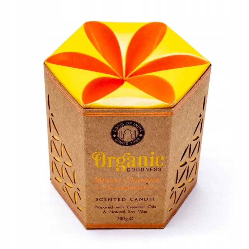 

Świeca z wosku sojowego Organic Drzewo Sandałowe