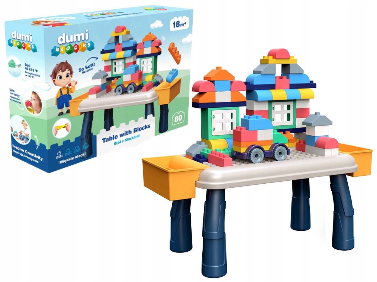 DUMI BLOCKS: STÓŁ Z KLOCKAMI 80 EL.
