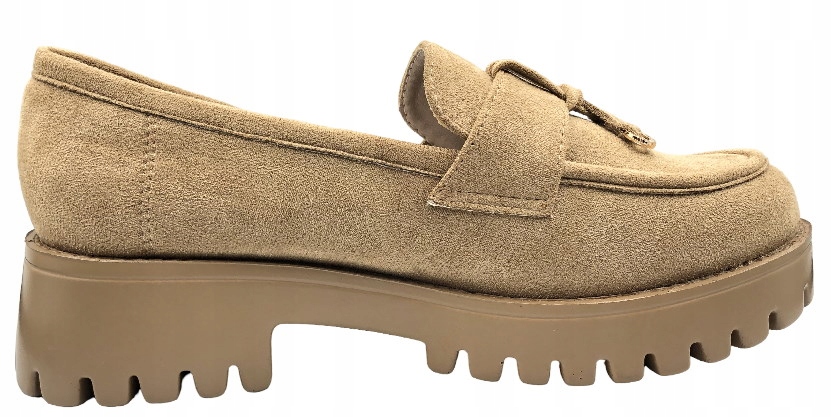 PÓŁBUT MOKASYN BEIGE ZAMSZOWY GOODIN PLATFORMA XR358 37 Rozmiar 37