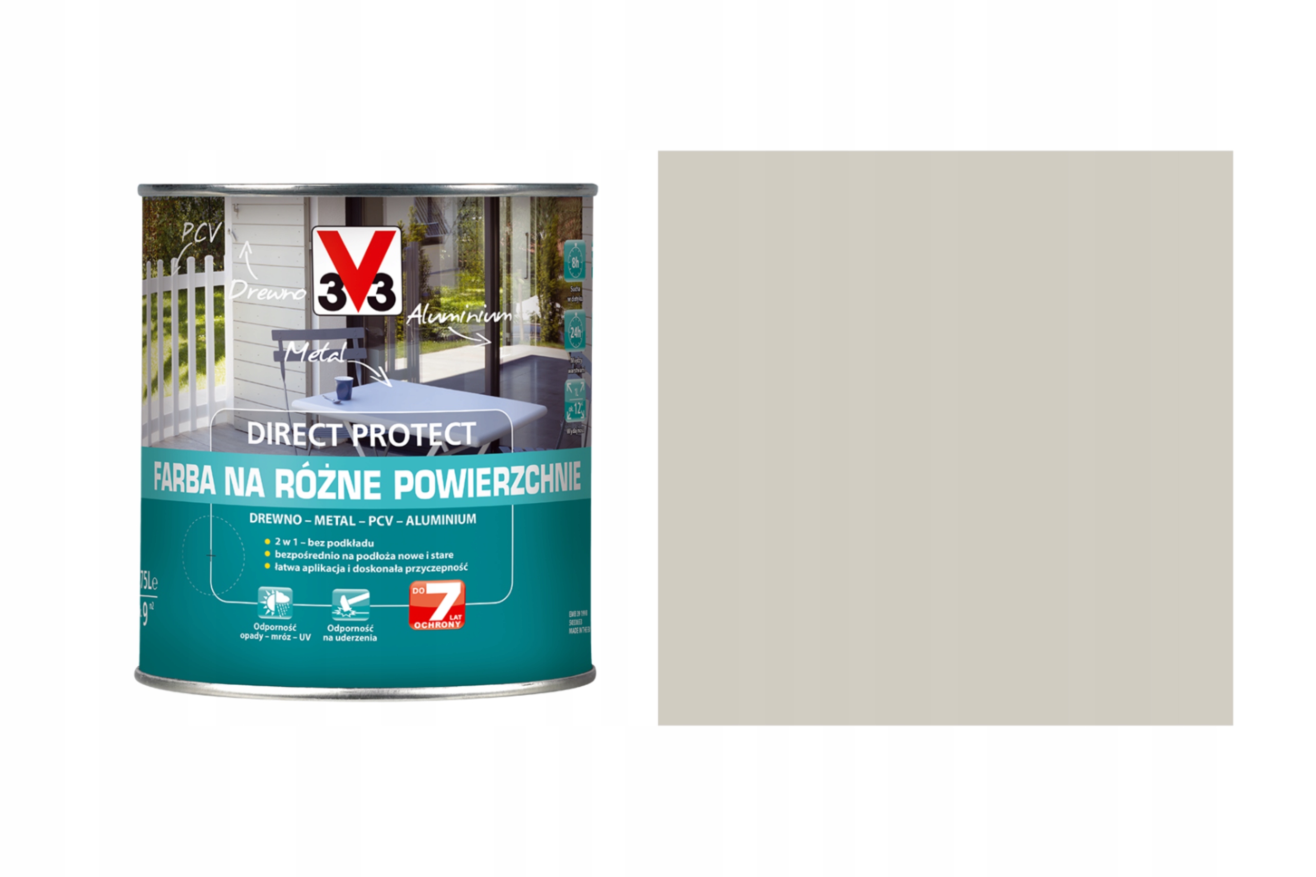 

V33 Farba Na Różne Powierzchnie Aluminium 0,75L