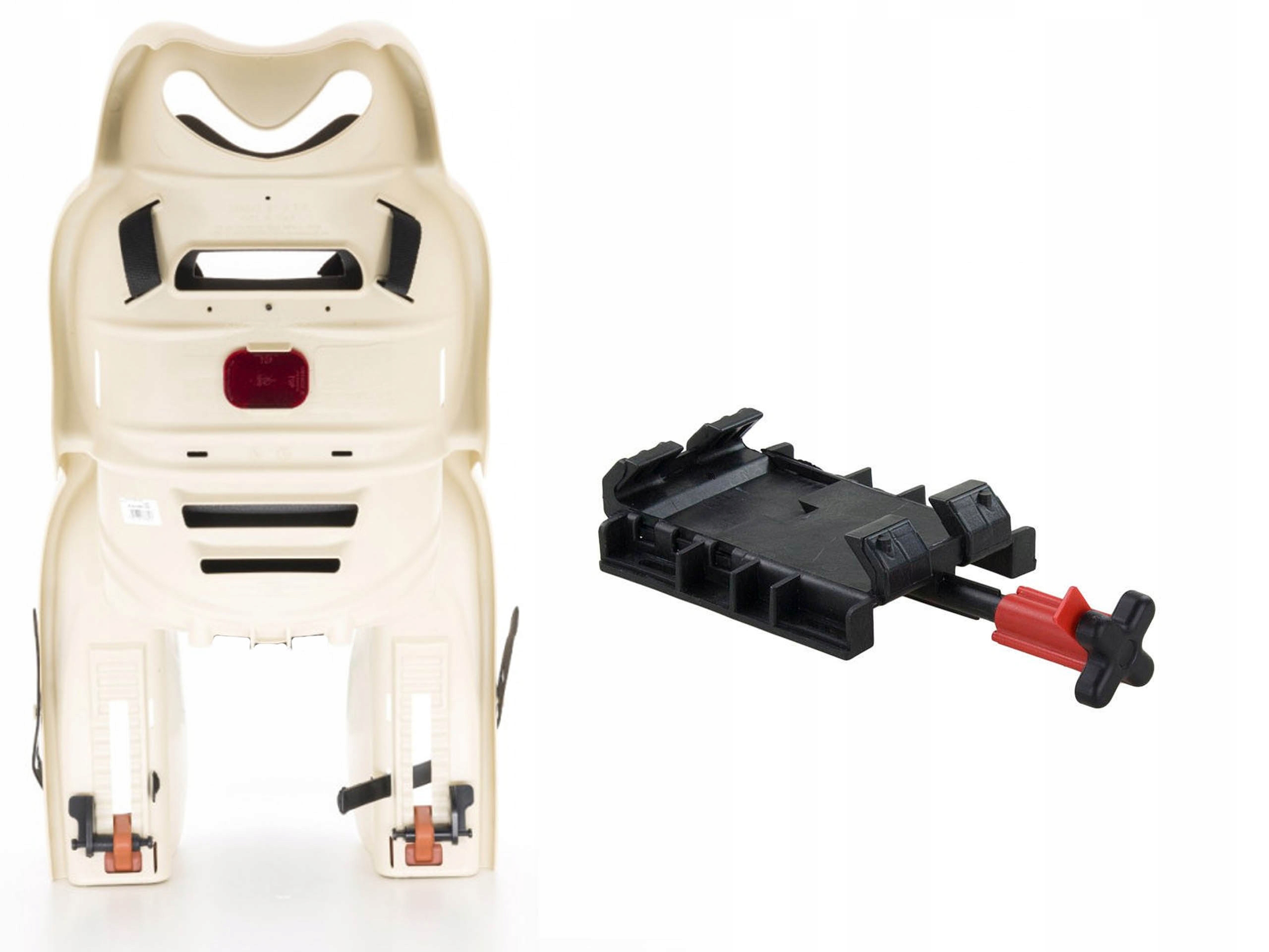 WŁOSKI SANBAS FOTELIK ROWEROWY BEŻOWY BAGAŻNIK 3L Marka HTP Design