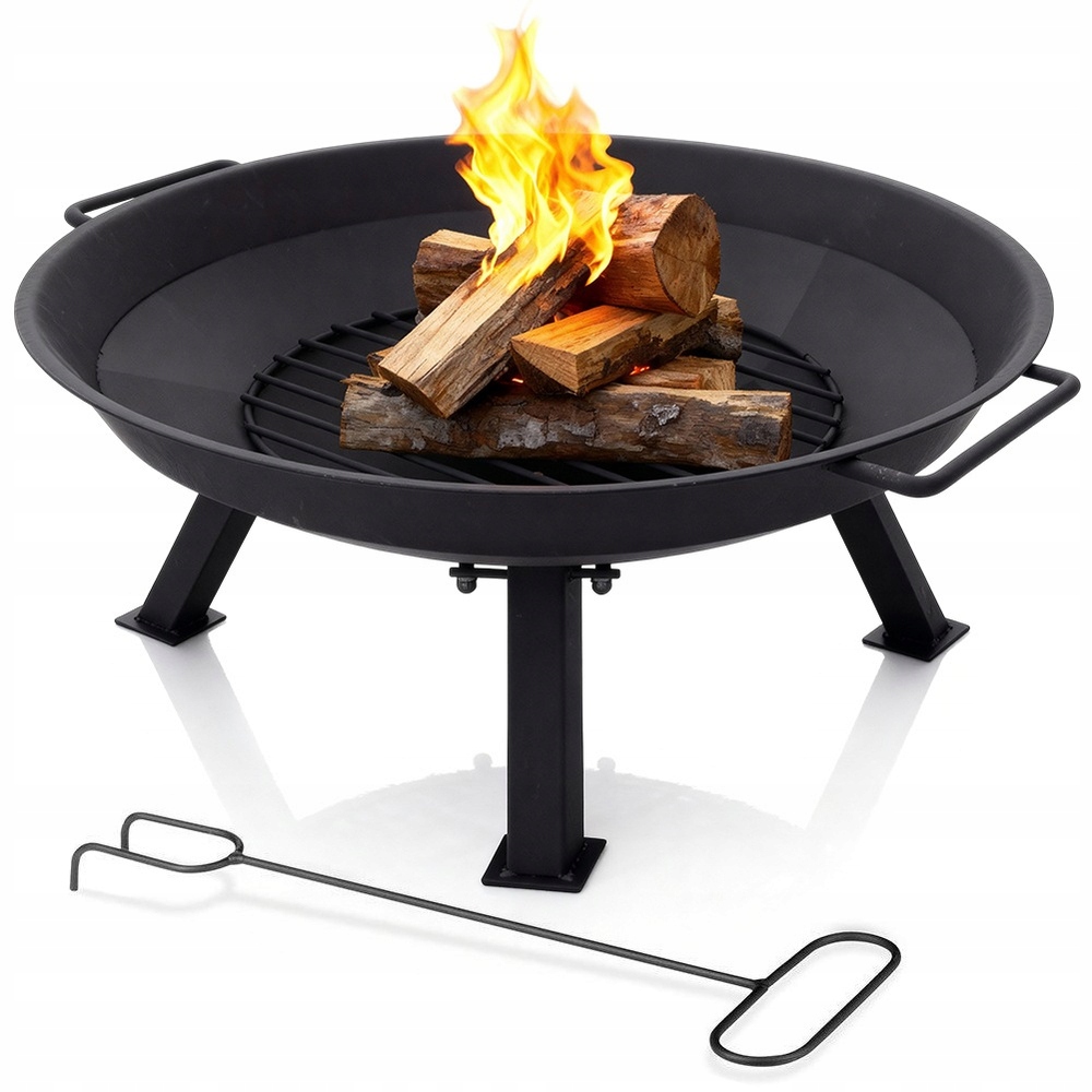 Velké kovové zahradní ohniště pro ohniště grilu, stojan na nohy, 56 cm