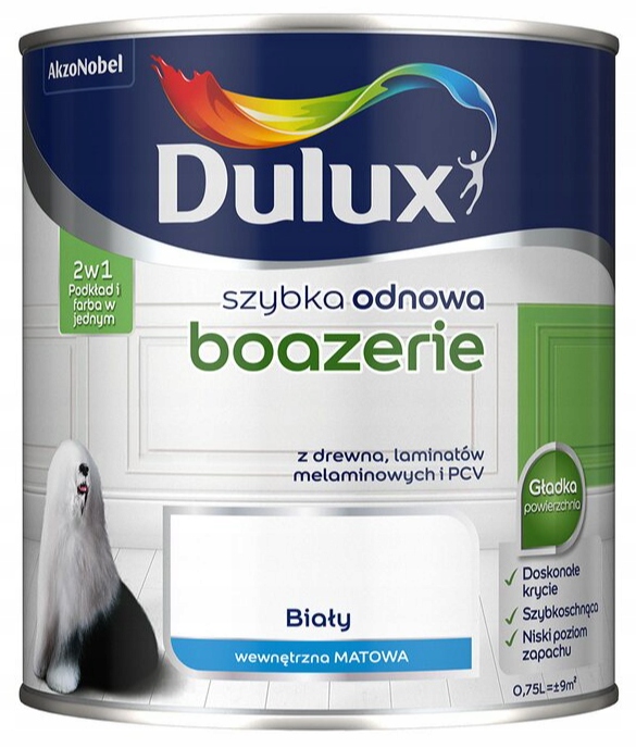 

Dulux Farba Szybka Odnowa Boazerie 0,75L Biała Mat
