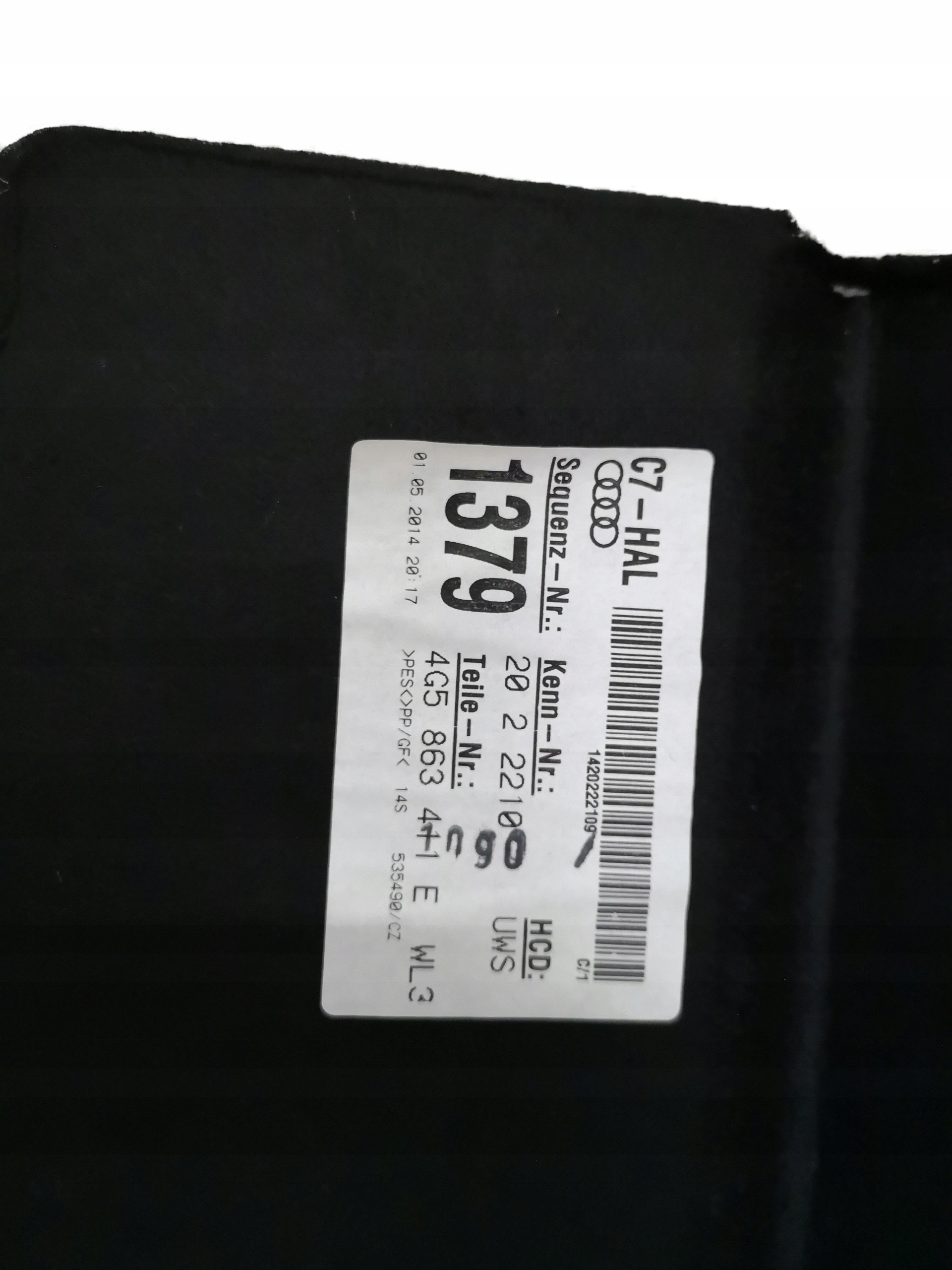 AUDI A6 4G5 C7 sedan plato boot 4G5863411E