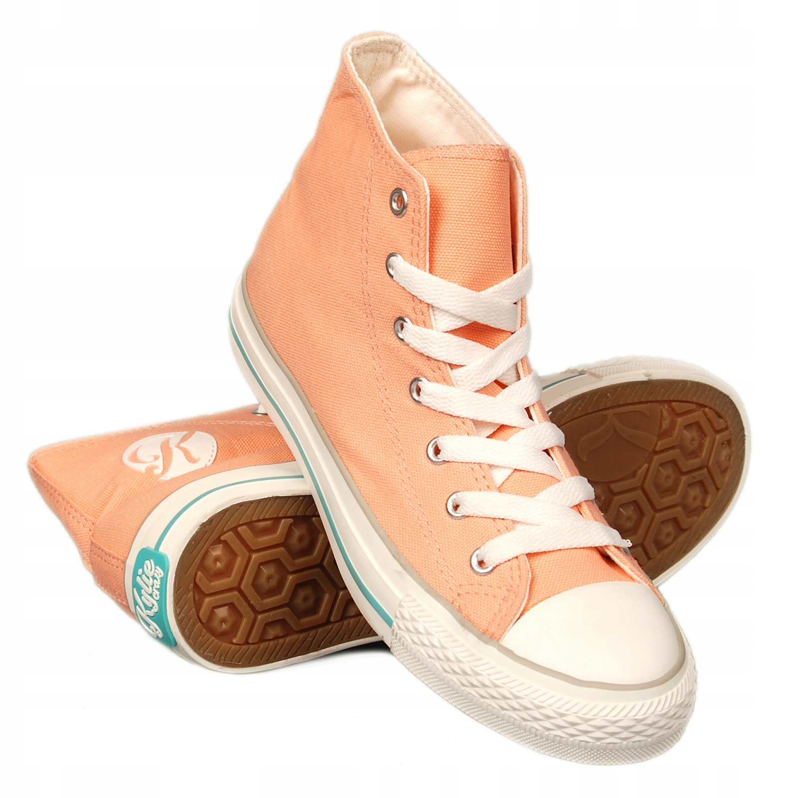 

Trampki Tenisówki damskie Łososiowe wysokie Slim