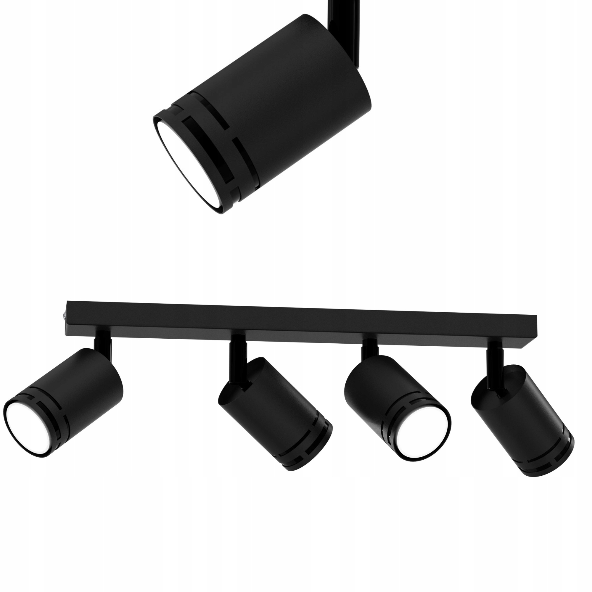 Stropné Svietidlo Čierny Pohyblivý Led GU10 Spot Reflektor Regulovateľný Bodový