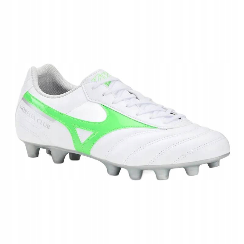 Buty piłkarskie męskie Mizuno Morelia II Club Md white/neon silver 44.5 Eu
