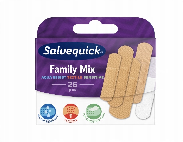 

Salvequick Zestaw plastrów Family Mix 26 sztuk