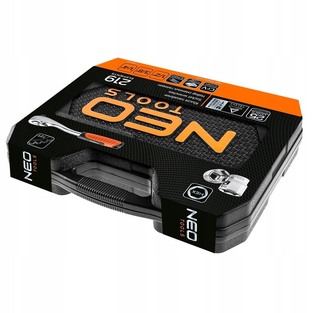 Klucze nasadowe 1/2 3/8 1/4 219 el NEO 08-671 Marka Neo Tools