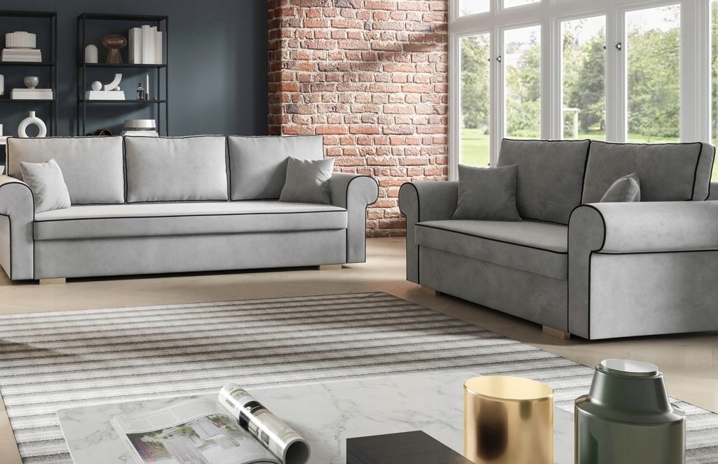 Komplet wypoczynkowy MEG 3+2 zestaw kanapa sofa rozkładana do salonu