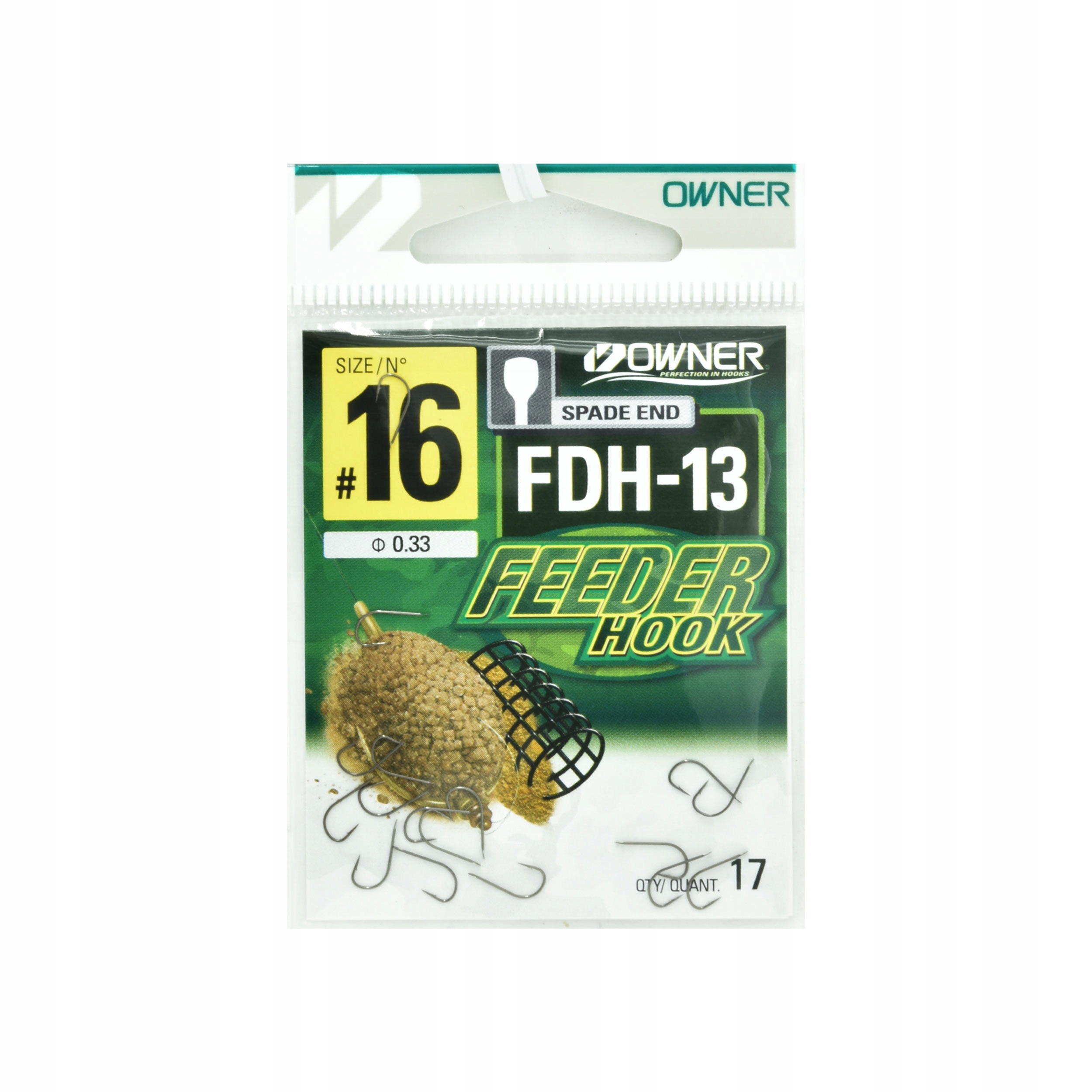 Haczyki Owner Feeder FDH-13 klasyczne z łopatką rozm.#16 czarne 17szt.