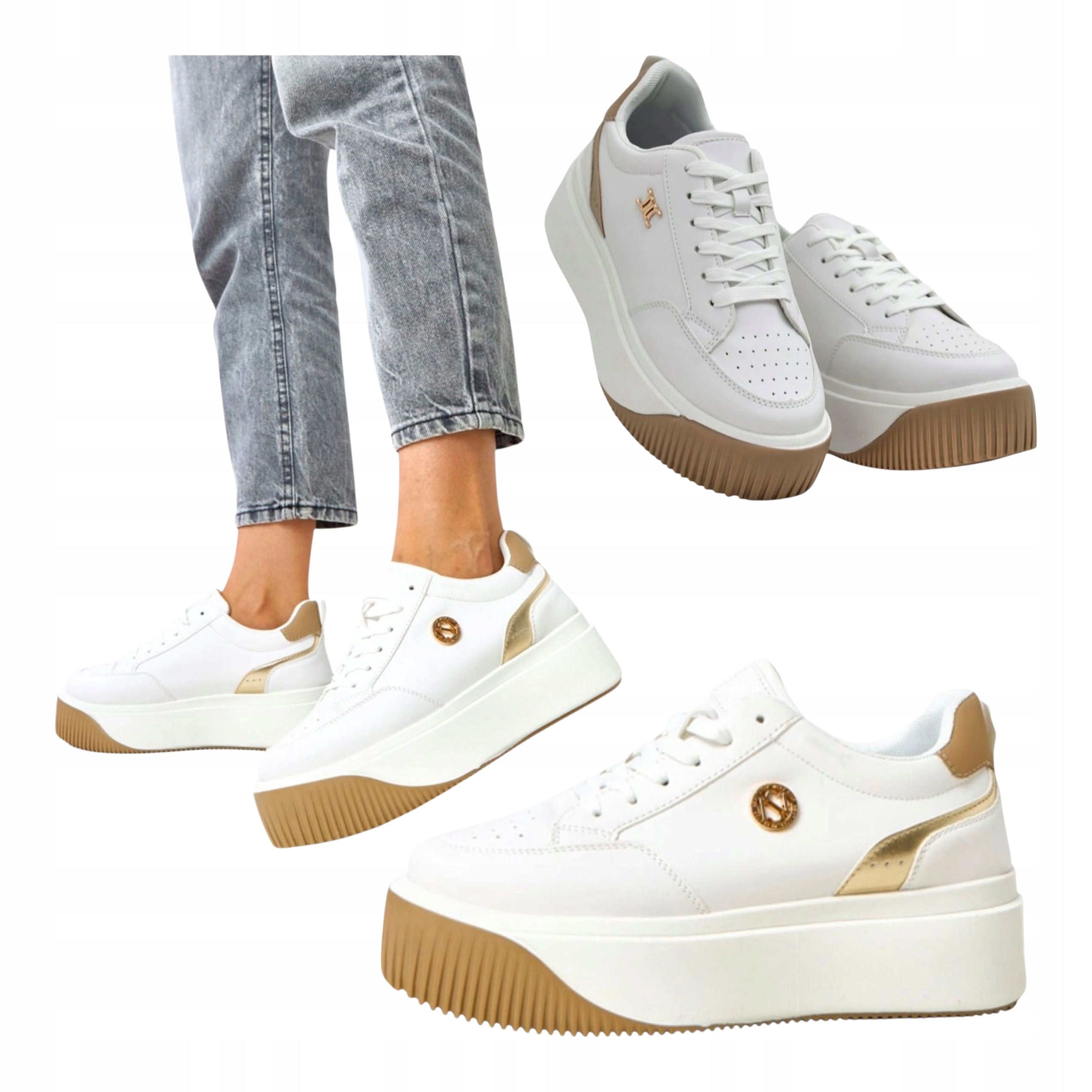 Dámské kožené tenisky Polobotky na platformě Pohodlné Módní Bílé 39