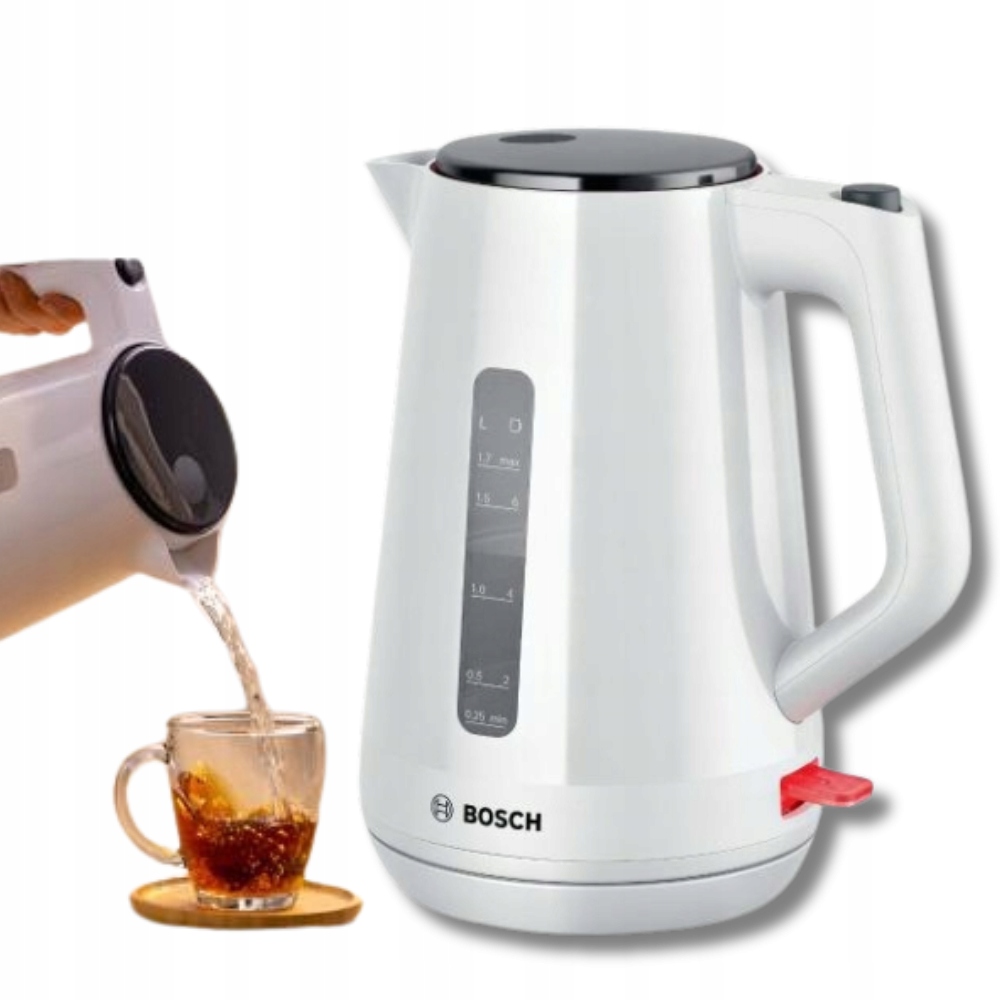 elektrická varná konvice Bílá bezdrátová Bosch 2400 W