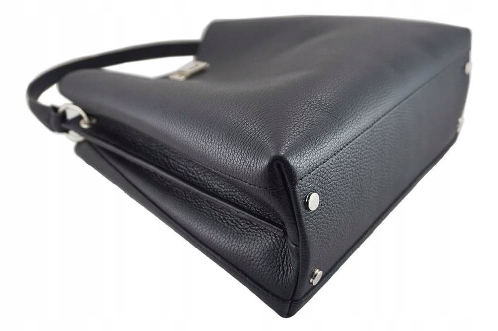 Skórzana torebka damska shopperka brązowa - Barberini's 714-6 Styl miejski