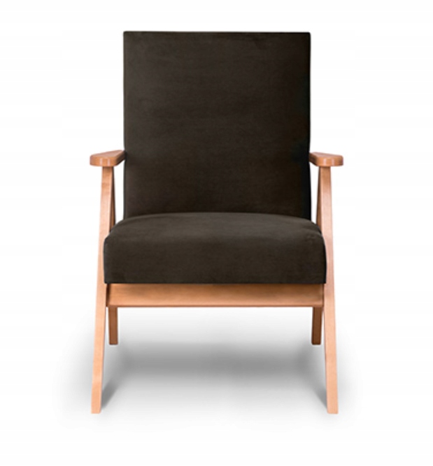 Fotel PRL Drewniane fotele Naset 4 Kolory KONSIMO Głębokość mebla 75 cm