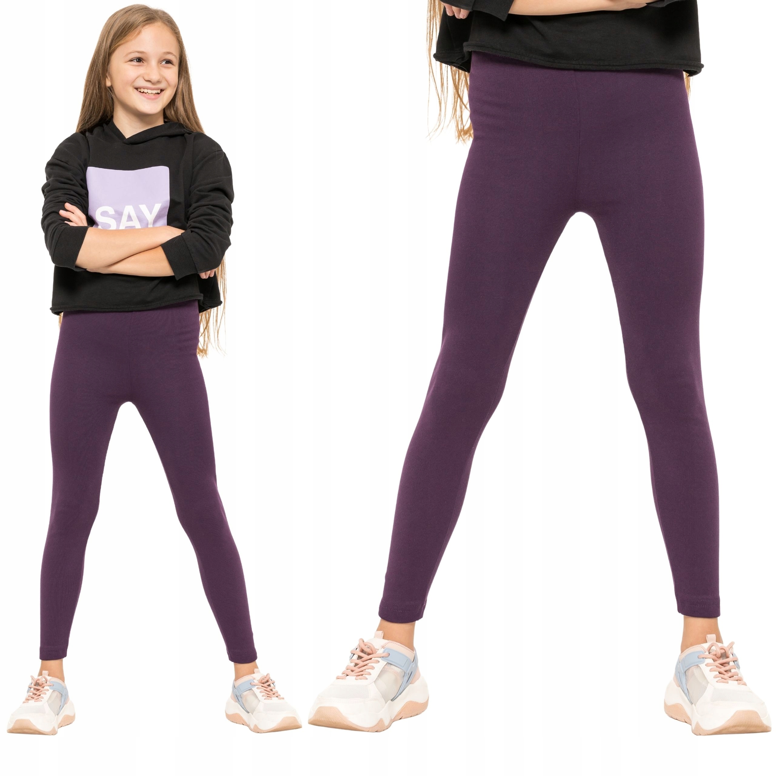 DZIEWCZĘCE LEGGINSY OCIEPLANE GETRY ŚLIWKA 128