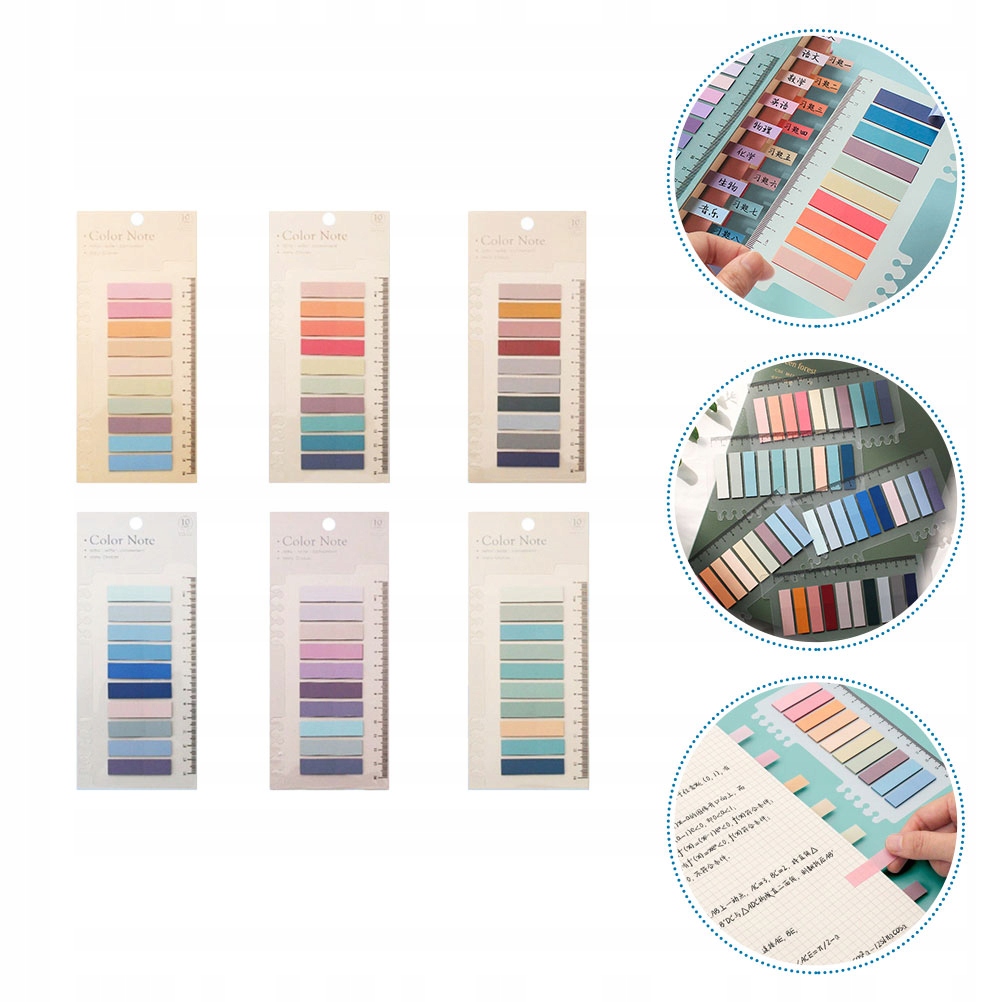 ZAKŁADKI SAMOPRZYLEPNE ZNACZNIKI DO DOMU WIELOFUNKCYJNE ZAKŁADKI DO KSIĄŻEK Liczba kartek 6