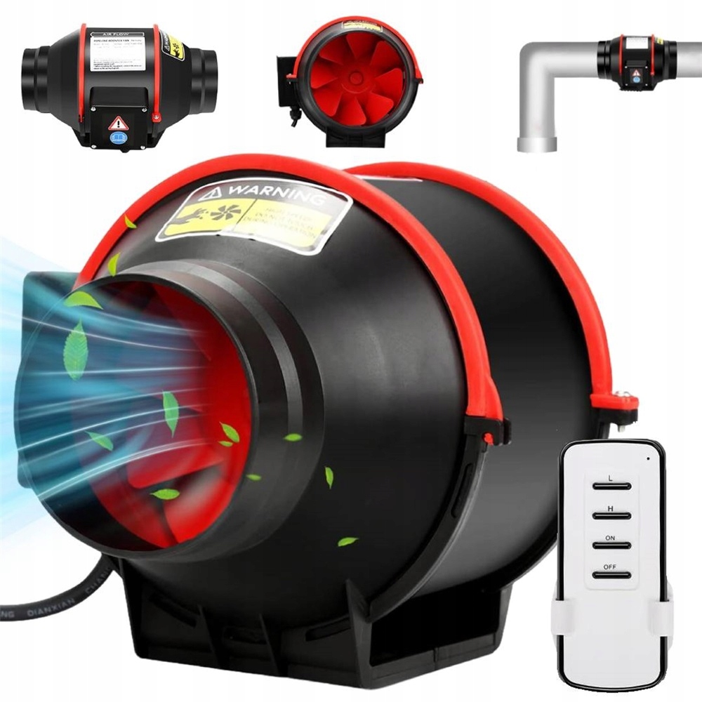 100 MM Nastavitelný Odtahový Ventilátor Do Garáže 310 M³/h S Dálkovým Ovládáním